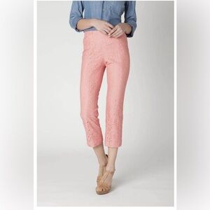 Corey Lynn Calter Coral Lace Cropped Pants